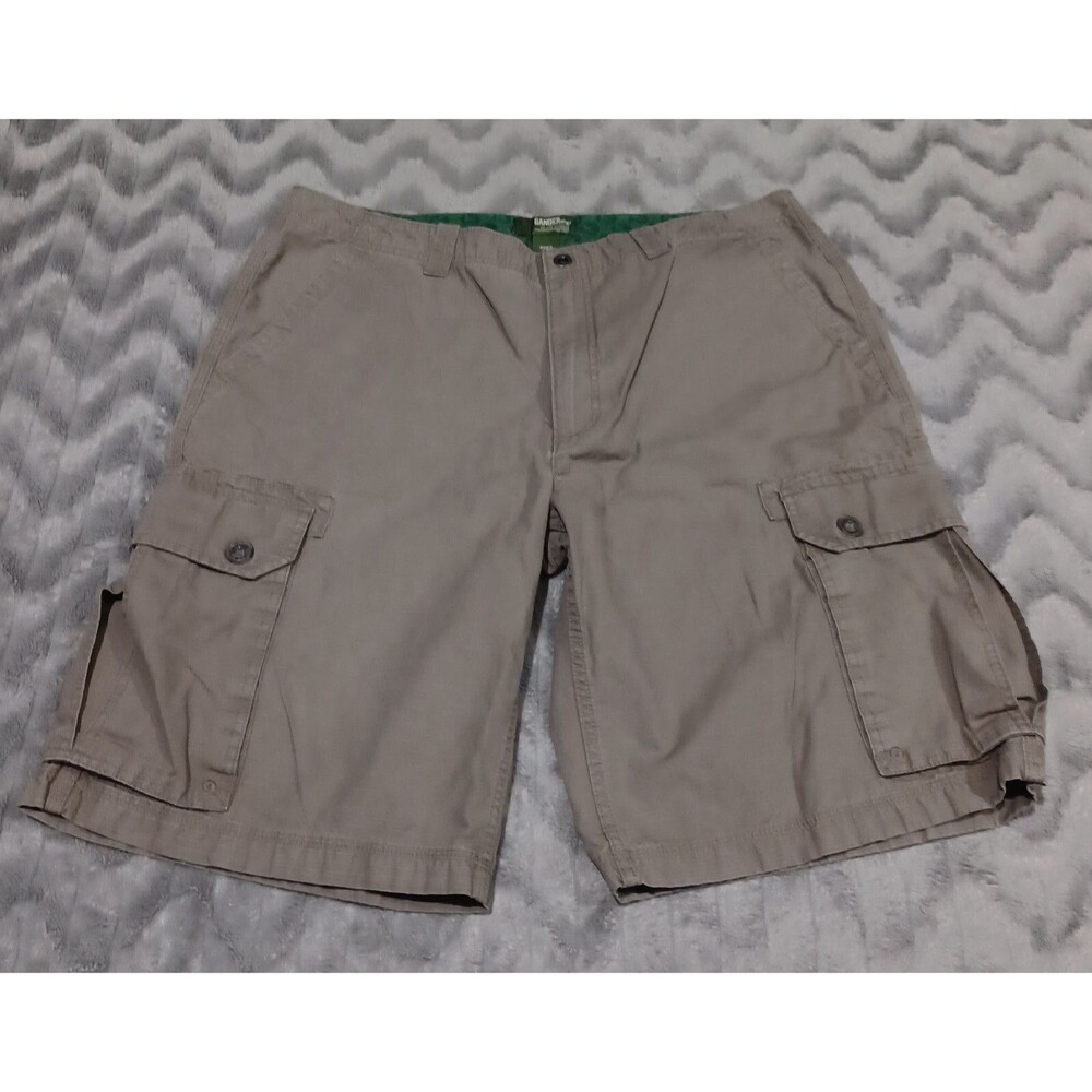 Gander Mountain Mens Size 38 Khaki Tan 100% Cotton Cargo Shorts